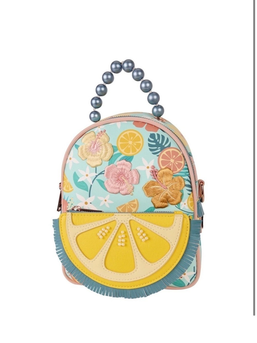 Loungefly Tropical Lemon Floral Convertible Mini Backpack & Crossbody Bag